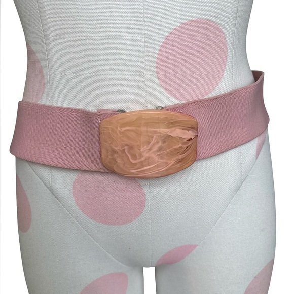 Vintage Accessories - Vintage Lucite statement belt -elastic- pink - m/ l